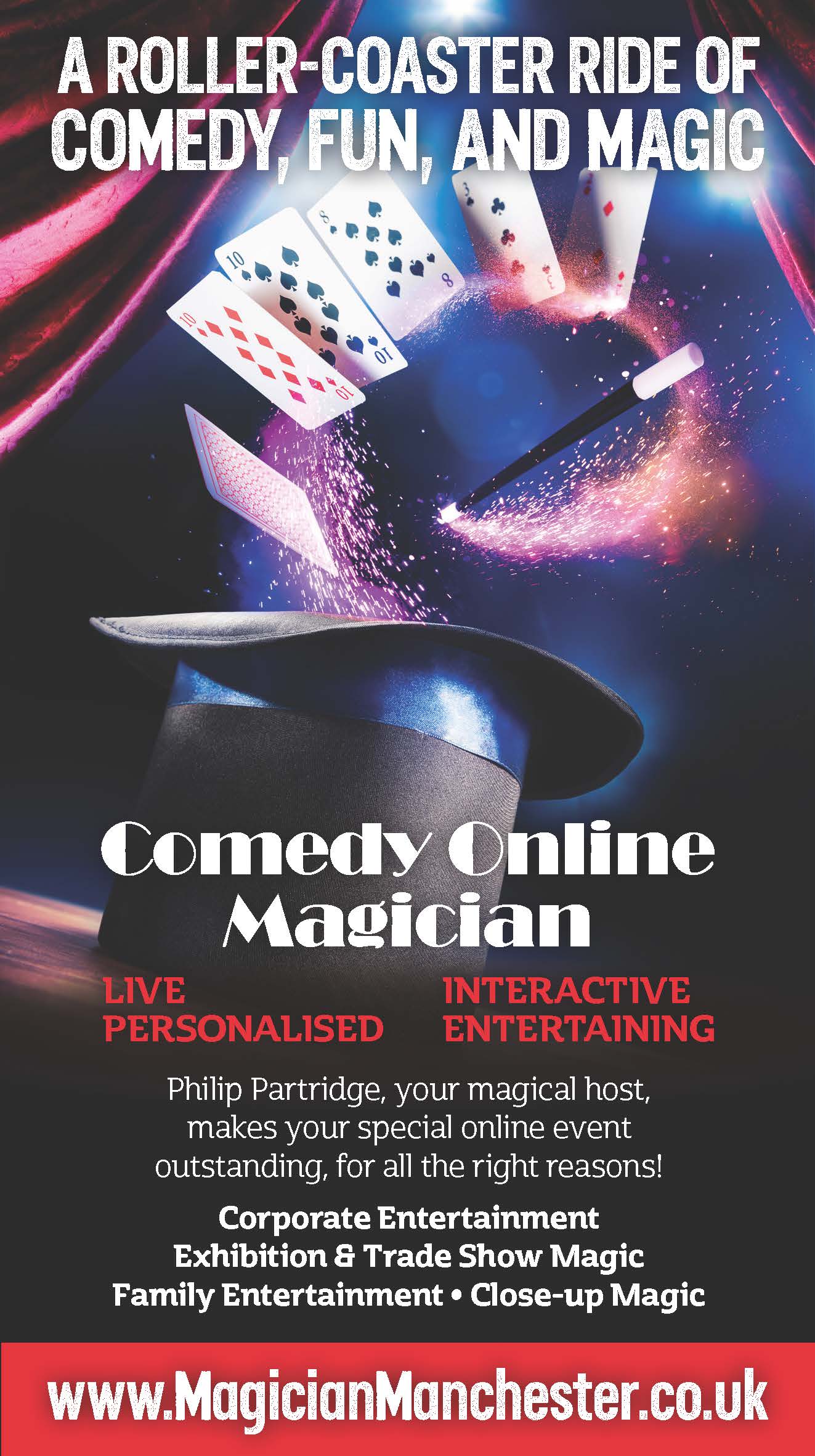 Comedy Online Virtual Zoom Magician for adults
